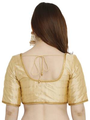 Gold Dupion Silk Readymade Padded Blouse 2