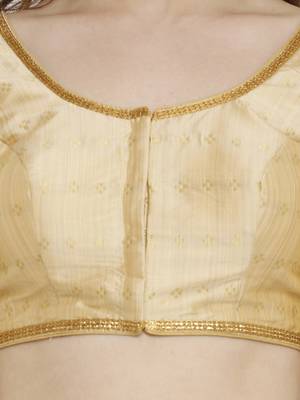 Gold Dupion Silk Readymade Padded Blouse 4