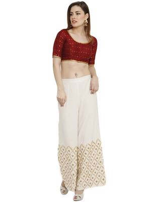 Maroon Dupion Silk Readymade Padded Blouse 5