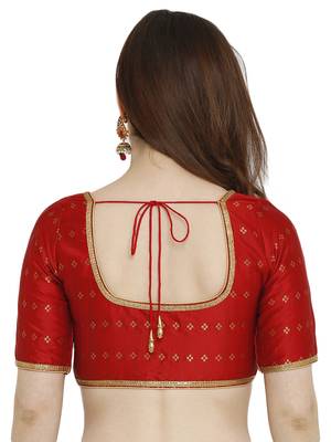 Red Dupion Silk Readymade Padded Blouse 2