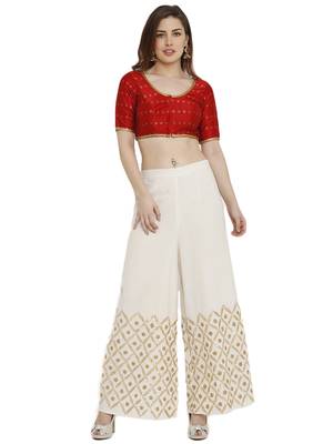 Red Dupion Silk Readymade Padded Blouse 5