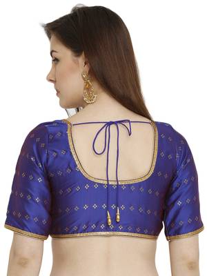 Royal Blue Dupion Silk Readymade Padded Blouse 2