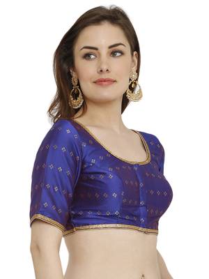 Royal Blue Dupion Silk Readymade Padded Blouse 3