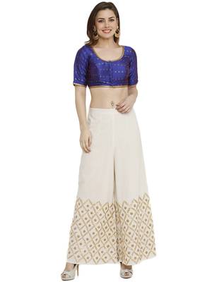 Royal Blue Dupion Silk Readymade Padded Blouse 4