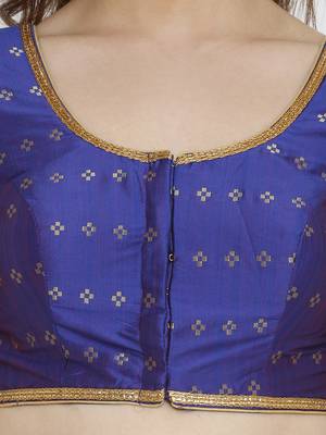 Royal Blue Dupion Silk Readymade Padded Blouse 5