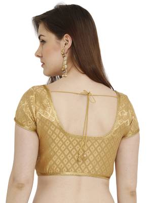 Gold Dupion Silk Readymade Padded Blouse 2