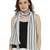 Grey & White Cotton Striped Printed Stole/Scarf