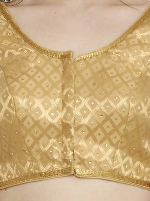Gold Dupion Silk Readymade Padded Blouse 4