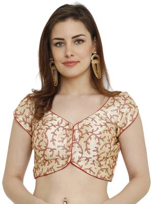 Gold Dupion Silk Readymade Padded Blouse 1