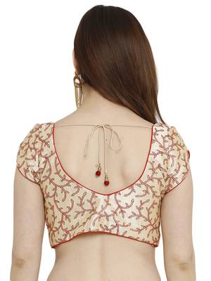 Gold Dupion Silk Readymade Padded Blouse 2