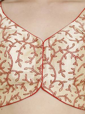 Gold Dupion Silk Readymade Padded Blouse 4