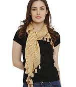 Fawn Cotton Self Printed Stole/Scarf