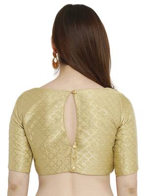 Gold Dupion Silk Readymade Padded Blouse 2