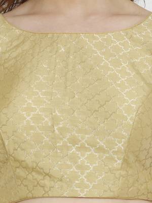 Gold Dupion Silk Readymade Padded Blouse 4