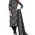 Grey & Black Pure Lawn Cotton Printed Dress Material With Dupatta