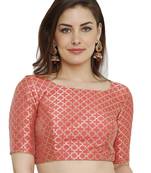 Peach Dupion Silk Readymade Padded Blouse