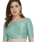 Pista Green Dupion Silk Readymade Padded Blouse