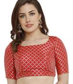 Red Dupion Silk Readymade Padded Blouse
