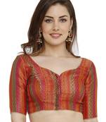Multicolor Dupion Silk Readymade Padded Blouse