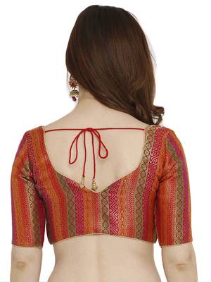 Multicolor Dupion Silk Readymade Padded Blouse 2