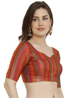 Multicolor Dupion Silk Readymade Padded Blouse 3