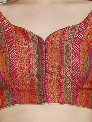 Multicolor Dupion Silk Readymade Padded Blouse 4
