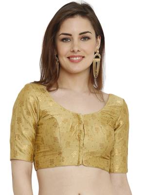 Gold Dupion Silk Readymade Padded Blouse 1