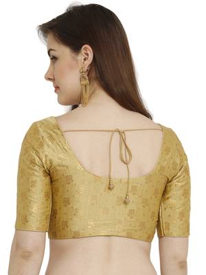 Gold Dupion Silk Readymade Padded Blouse 2