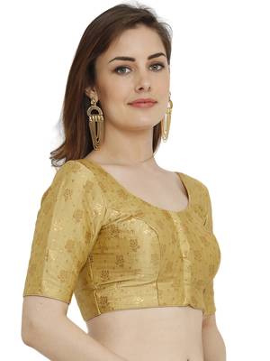 Gold Dupion Silk Readymade Padded Blouse 3