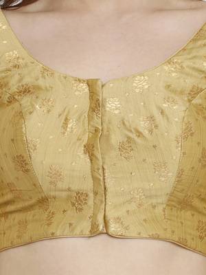 Gold Dupion Silk Readymade Padded Blouse 4
