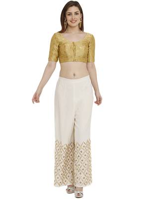 Gold Dupion Silk Readymade Padded Blouse 5