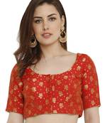 Red Dupion Silk Readymade Padded Blouse