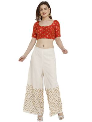 Red Dupion Silk Readymade Padded Blouse 4