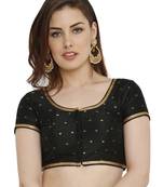 Black Dupion Silk Readymade Padded Blouse