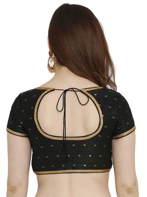 Black Dupion Silk Readymade Padded Blouse 2