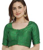 Green Dupion Silk Readymade Padded Blouse