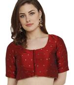 Maroon Dupion Silk Readymade Padded Blouse
