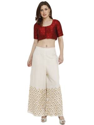 Maroon Dupion Silk Readymade Padded Blouse 5