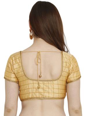 Gold Dupion Silk Readymade Padded Blouse 2