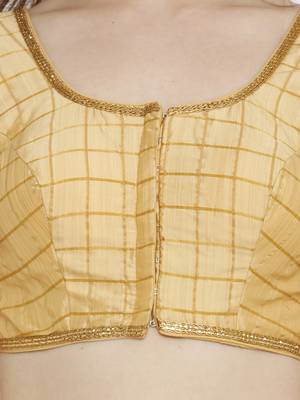 Gold Dupion Silk Readymade Padded Blouse 4