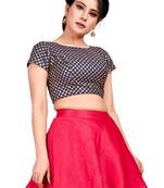 0Vy Blue Dupion Silk Readymade Padded Blouse