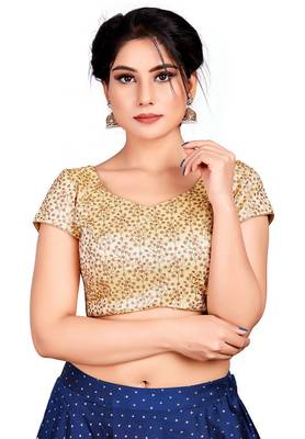 Gold Dupion Silk Readymade Padded Blouse 1