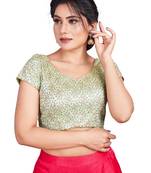 Light Green Dupion Silk Readymade Padded Blouse