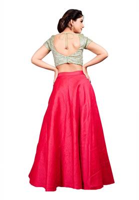 Light Green Dupion Silk Readymade Padded Blouse 4