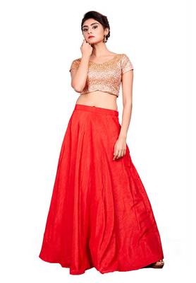 Peach Dupion Silk Readymade Padded Blouse 3