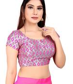 Pink Brocade Readymade Padded Blouse