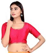 Pink Silk Butti Readymade Padded Blouse