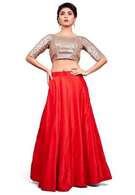 Rose Gold Shimmer Readymade Padded Blouse 3