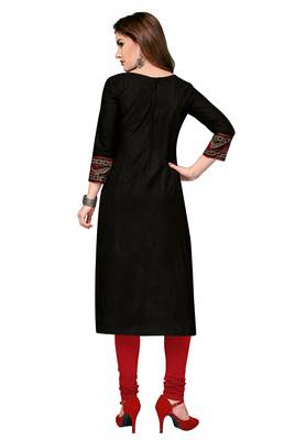 Black & Maroon Pure Cotton Printed Unstitched Kurti 2