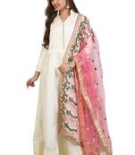 Off White bhagalpuri  silk embroidered anarkali suits